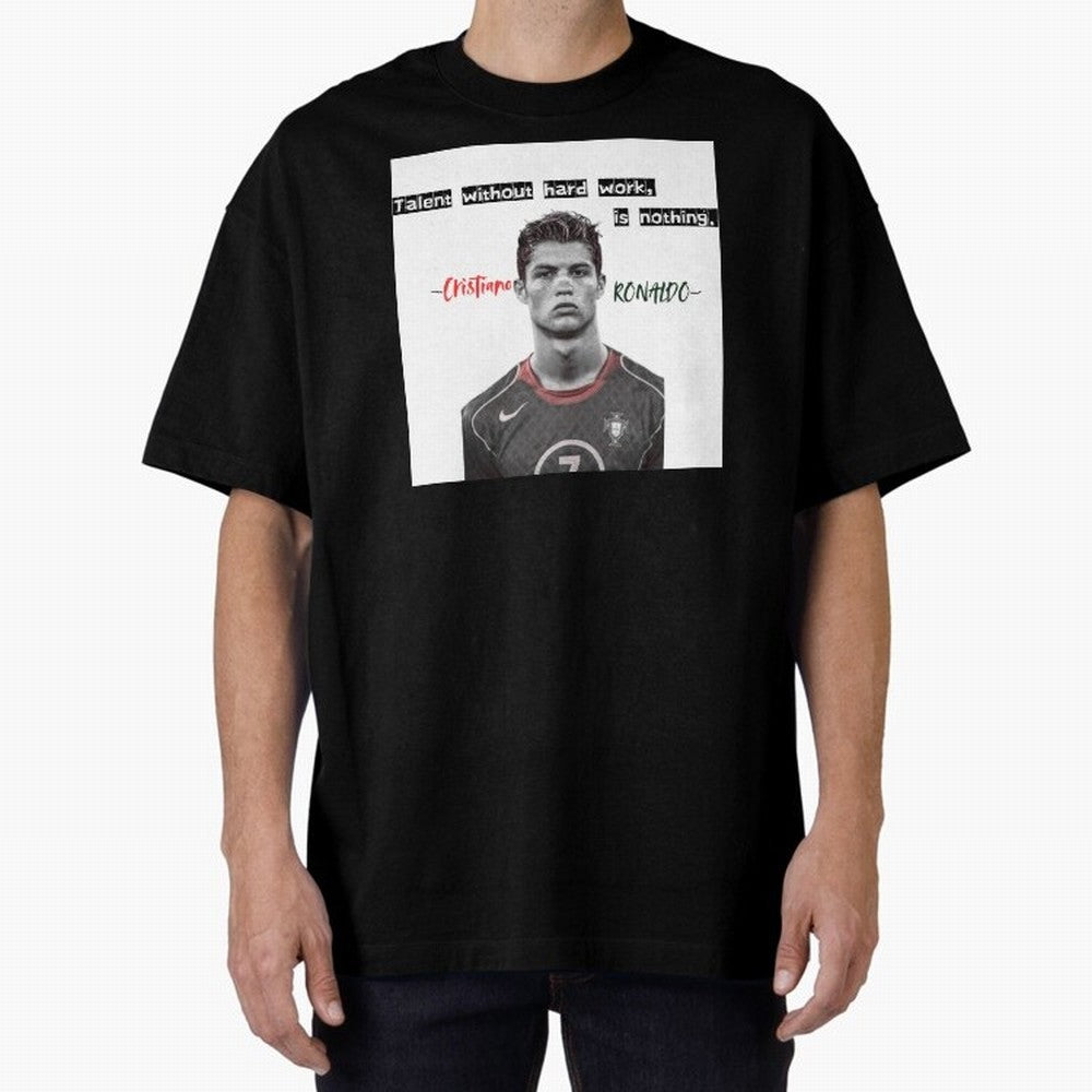 Cristiano Ronaldo - Dedication | NextLevel Motivation white Oversized T-Shirt Represent Fans Who Live for Match Day Hype around FIFA World Cup 2026 Group Stage, Cristiano Ronaldo, England, France and Netherlands, Tournament Hype, Historic Matchups,