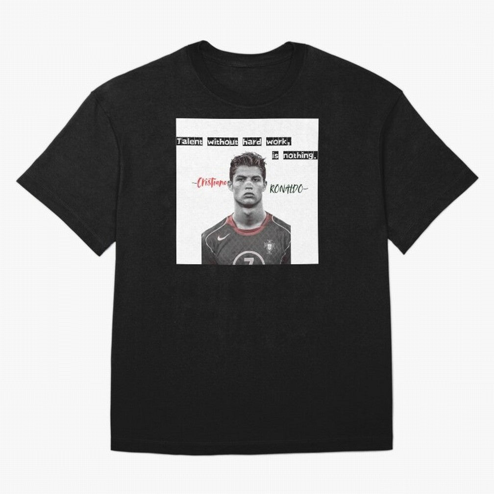 Cristiano Ronaldo - Dedication | NextLevel Motivation white Oversized T-Shirt Represent Fans Who Live for Match Day Hype around FIFA World Cup 2026 Group Stage, Cristiano Ronaldo, England, France and Netherlands, Tournament Hype, Historic Matchups,