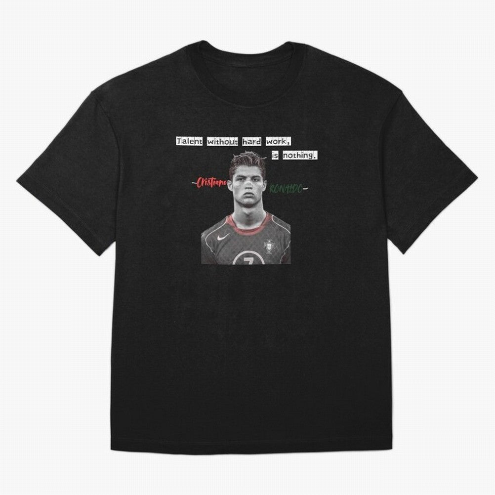 Cristiano Ronaldo - Dedication | NextLevel Motivation Oversized T-Shirt Honor Champions and Dreams in FIFA World Cup 2026 Group Stage Inspired by Messi, CR7 and Mbappe, Brazil, Portugal and Argentina Energy, Game Day Rituals, Football Legends,
