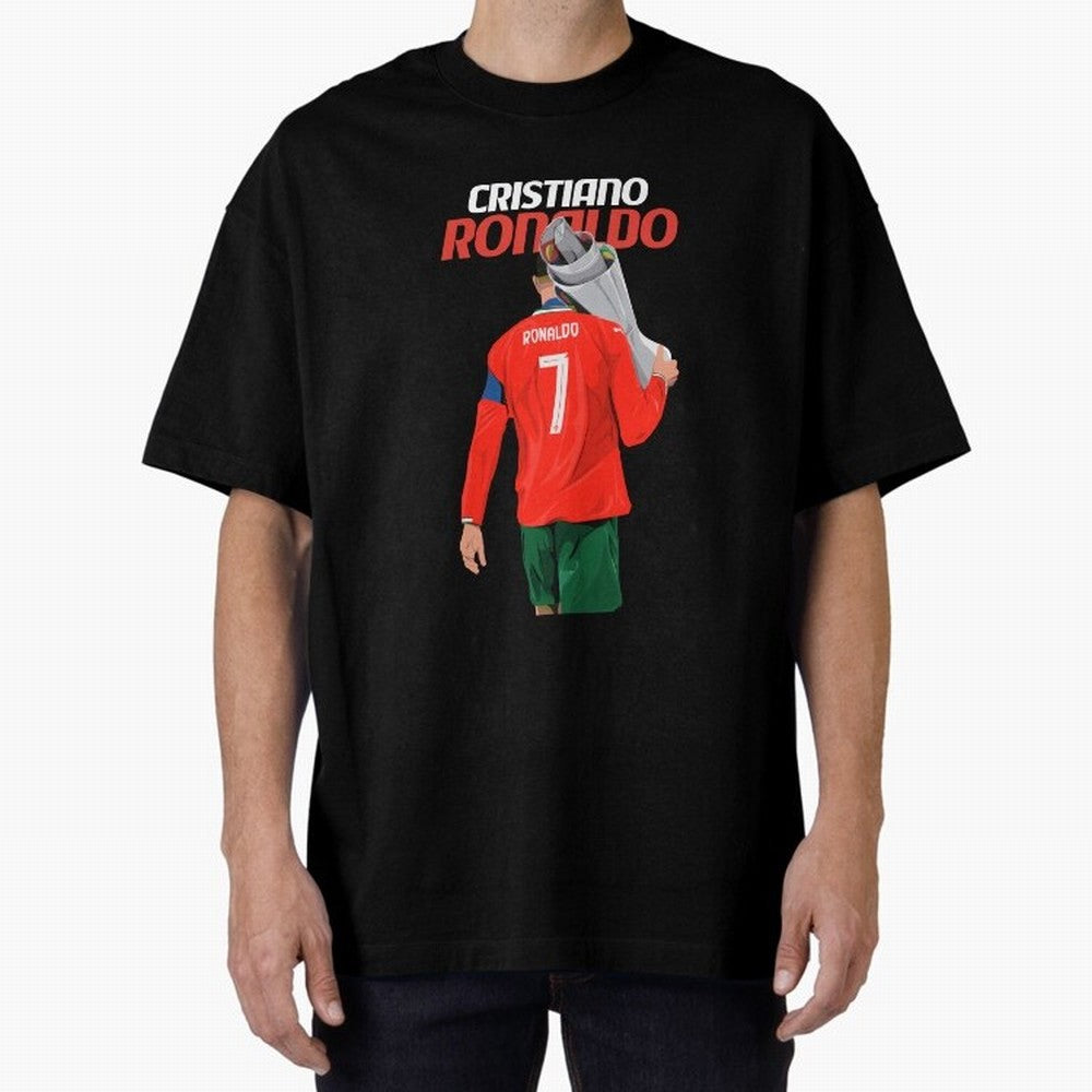Cristiano Ronaldo Win Oversized T-Shirt Showcase FIFA World Cup 2026 USA Canada Mexico for Fans of Neymar, Haaland and Cristiano Ronaldo and Brazil, Bringing Fan Favorite Moments, National Team Passion, Big Match Drama and Soccer History; Perfect