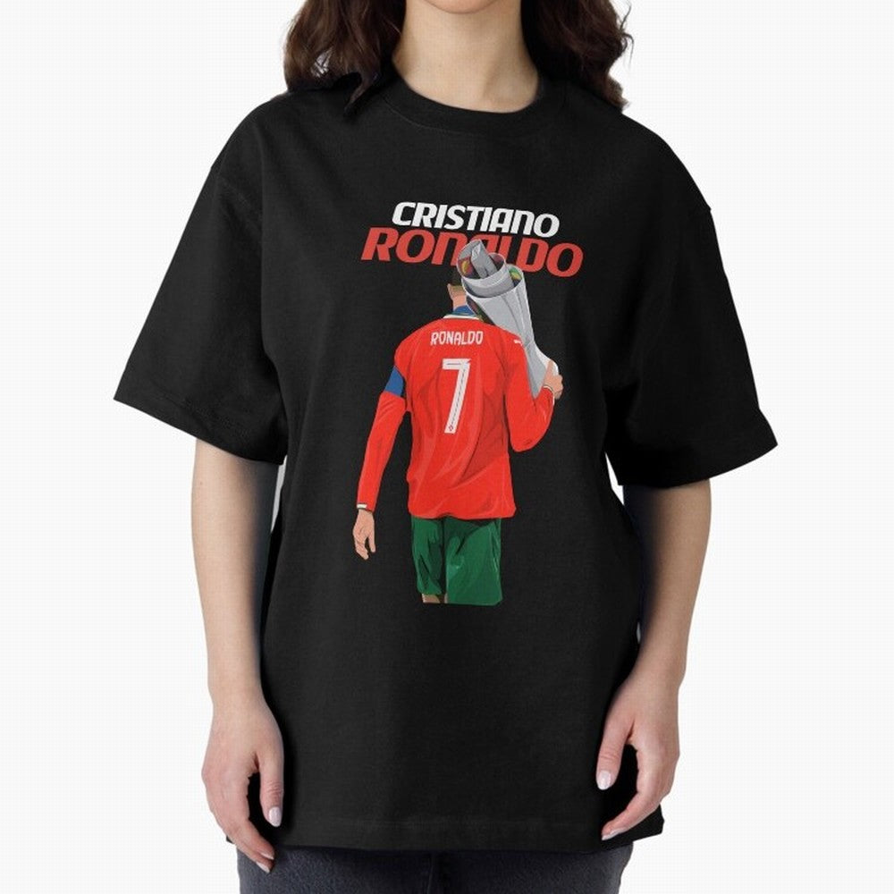 Cristiano Ronaldo Win Oversized T-Shirt Showcase FIFA World Cup 2026 USA Canada Mexico for Fans of Neymar, Haaland and Cristiano Ronaldo and Brazil, Bringing Fan Favorite Moments, National Team Passion, Big Match Drama and Soccer History; Perfect
