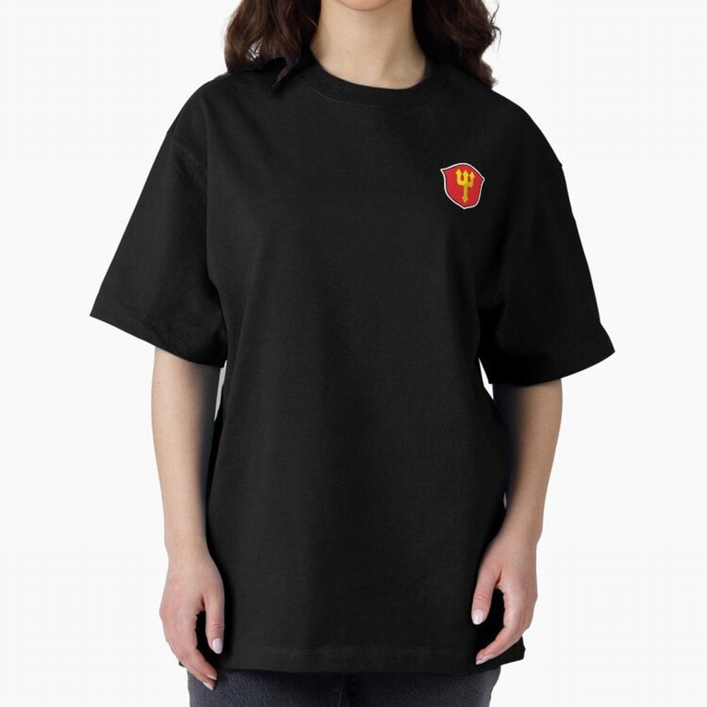 Manchester United Badge Oversized T-Shirt Celebrate Rivalries and Pride in Global Football Passion for FIFA World Cup 2026 Group Stage, Connected to Cristiano Ronaldo, Portugal, Retro Football Energy, Iconic Rivalries, Trophy Chase Drama and