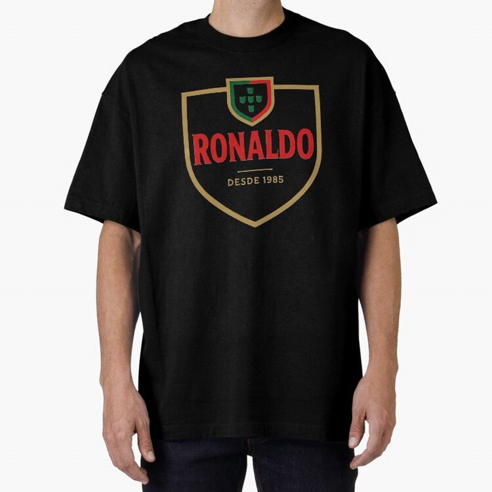 Ronaldo Emblem Sticker ¨C Gold Crest Parody Design Oversized T-Shirt Bring Home the FIFA World Cup 2026 USA Canada Mexico Journey through Messi, CR7 and Mbappe Highlights, France Pride, Football History, Final Match Energy, Crowd Noise and Once in