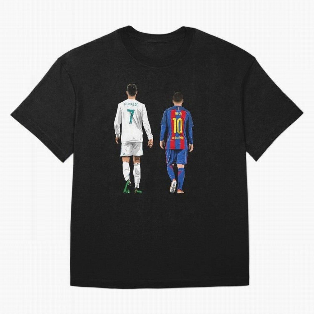 Cristiano Ronaldo & Messi vector Oversized T-Shirt Feel FIFA World Cup 2026 USA Canada Mexico for Fans of Mbappe and Netherlands, Bringing Football History, Final Match Energy, Crowd Noise and Once in a Lifetime Moments; Ideal for Passionate Fans