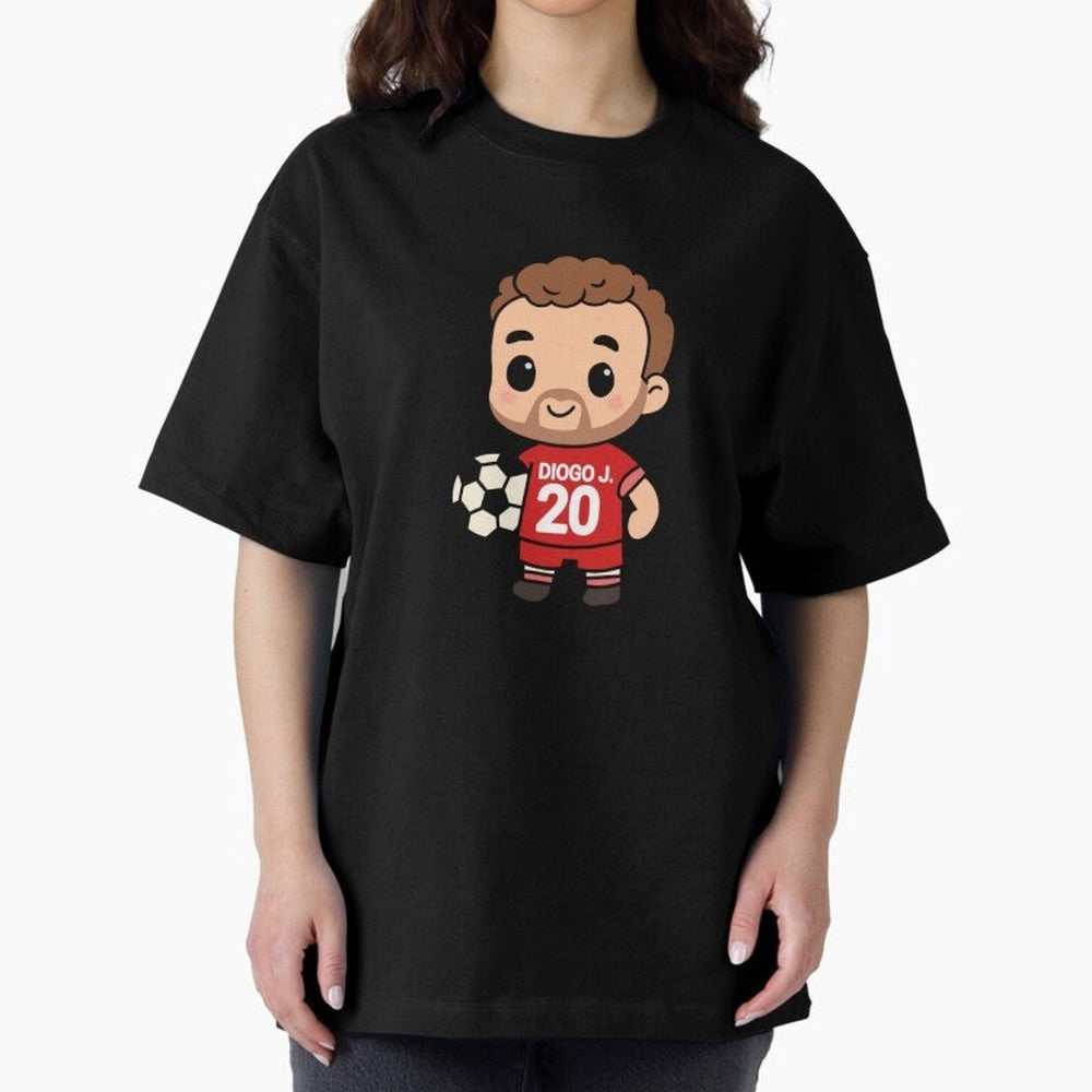 Diogo Jota jersey | manga | cute kawaii | by Nooby Draw Oversized T-Shirt Represent Football Lovers during Global Football Passion for FIFA World Cup 2026, Filled with Mbappe and Neymar, Portugal, Spain and Germany, Champion Mindset, Group Stage