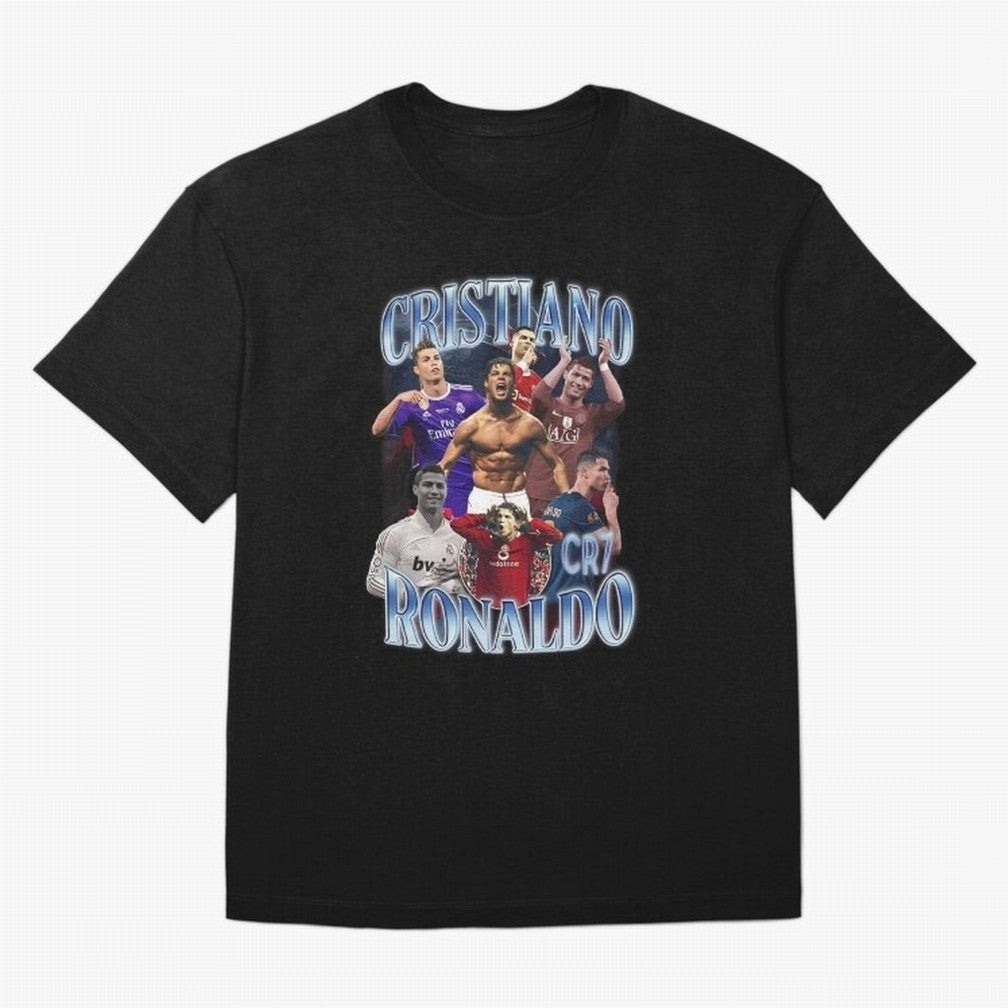 CR7 Oversized T-Shirt Remember the FIFA World Cup 2026 Journey through CR7 and Messi Highlights, France and Portugal Pride, Championship Spirit, Famous Goals, Roaring Crowds and International Football Unity; Perfect for Fans, Collectors, Family
