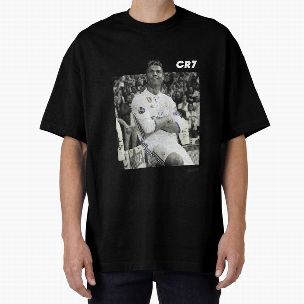 Cristiano Ronaldo | MR. CHAMPIONS LEAGUE Oversized T-Shirt Celebrate Unforgettable Nights in Global Football Passion for FIFA World Cup 2026, Capturing Neymar, Haaland and Cristiano Ronaldo, Spain and Netherlands, Football Festival Excitement,