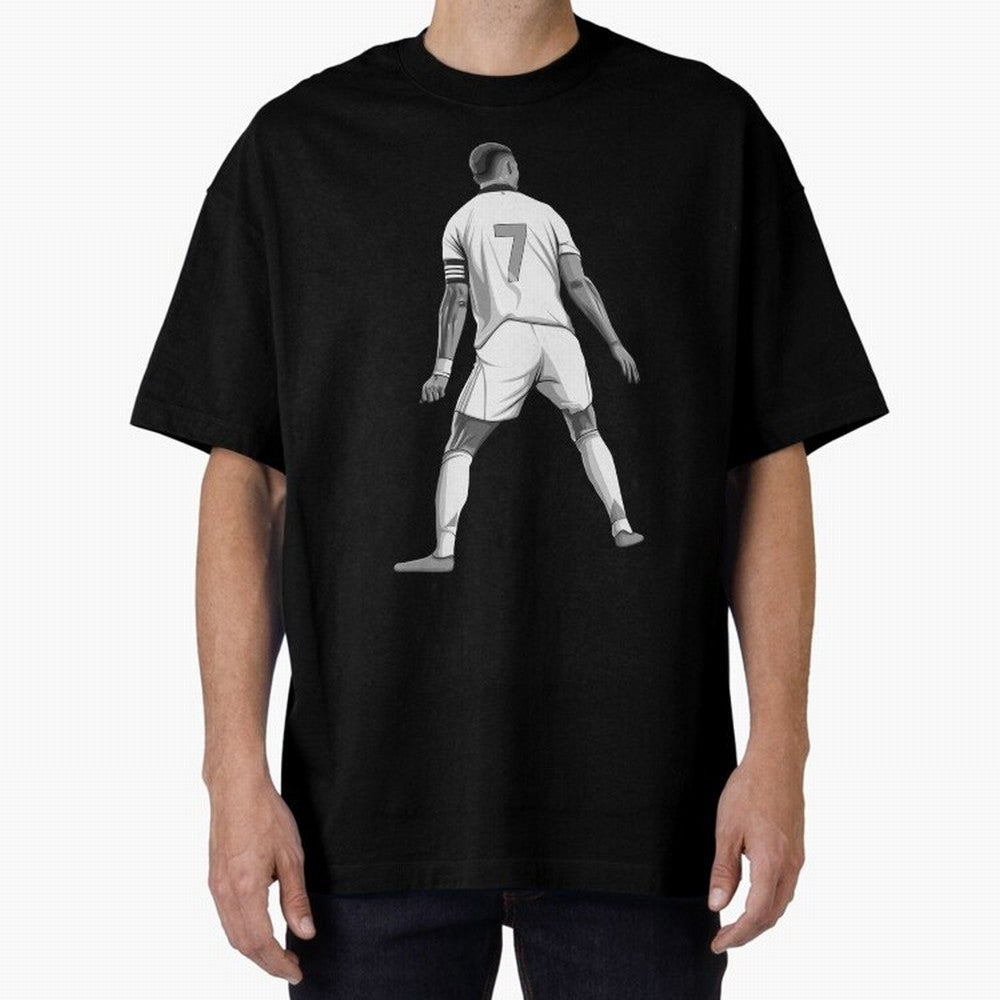 Cristiano Ronaldo Black and White Version Oversized T-Shirt Enjoy the Biggest Football Party of FIFA World Cup 2026 Spirit, Featuring France, Messi, Neymar and Mbappe, Worldwide Fan Energy, Dramatic Goals, Stadium Lights and Championship