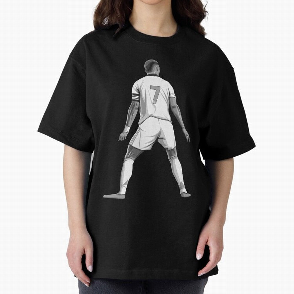 Cristiano Ronaldo Black and White Version Oversized T-Shirt Enjoy the Biggest Football Party of FIFA World Cup 2026 Spirit, Featuring France, Messi, Neymar and Mbappe, Worldwide Fan Energy, Dramatic Goals, Stadium Lights and Championship