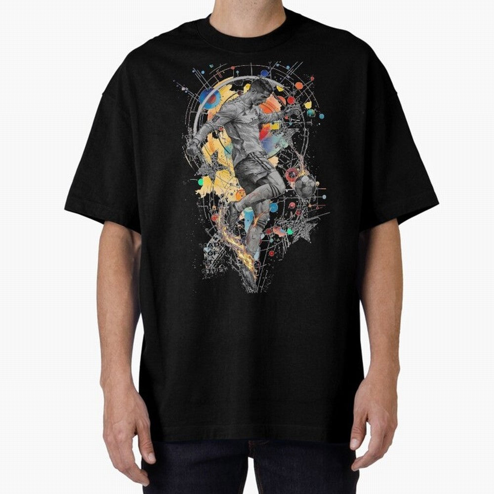 Cristiano Ronaldo Football Playmaker Oversized T-Shirt Celebrate Unforgettable Nights in the FIFA World Cup 2026 USA Canada Mexico Journey through Messi, CR7 and Mbappe Highlights, Argentina and Brazil Pride, Worldwide Fan Energy, Dramatic Goals,