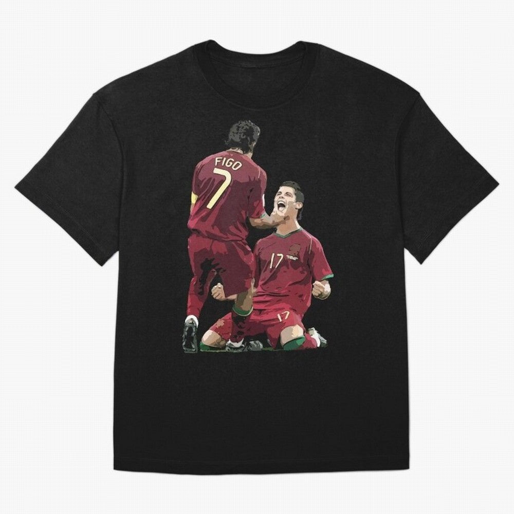 Luis Figo & Cristiano Ronaldo Oversized T-Shirt Make Every Kick Count in Global Football Passion for FIFA World Cup 2026 Group Stage, Celebrating CR7, England, France and Netherlands, Global Supporter Spirit, Legendary Goals, National Colors and
