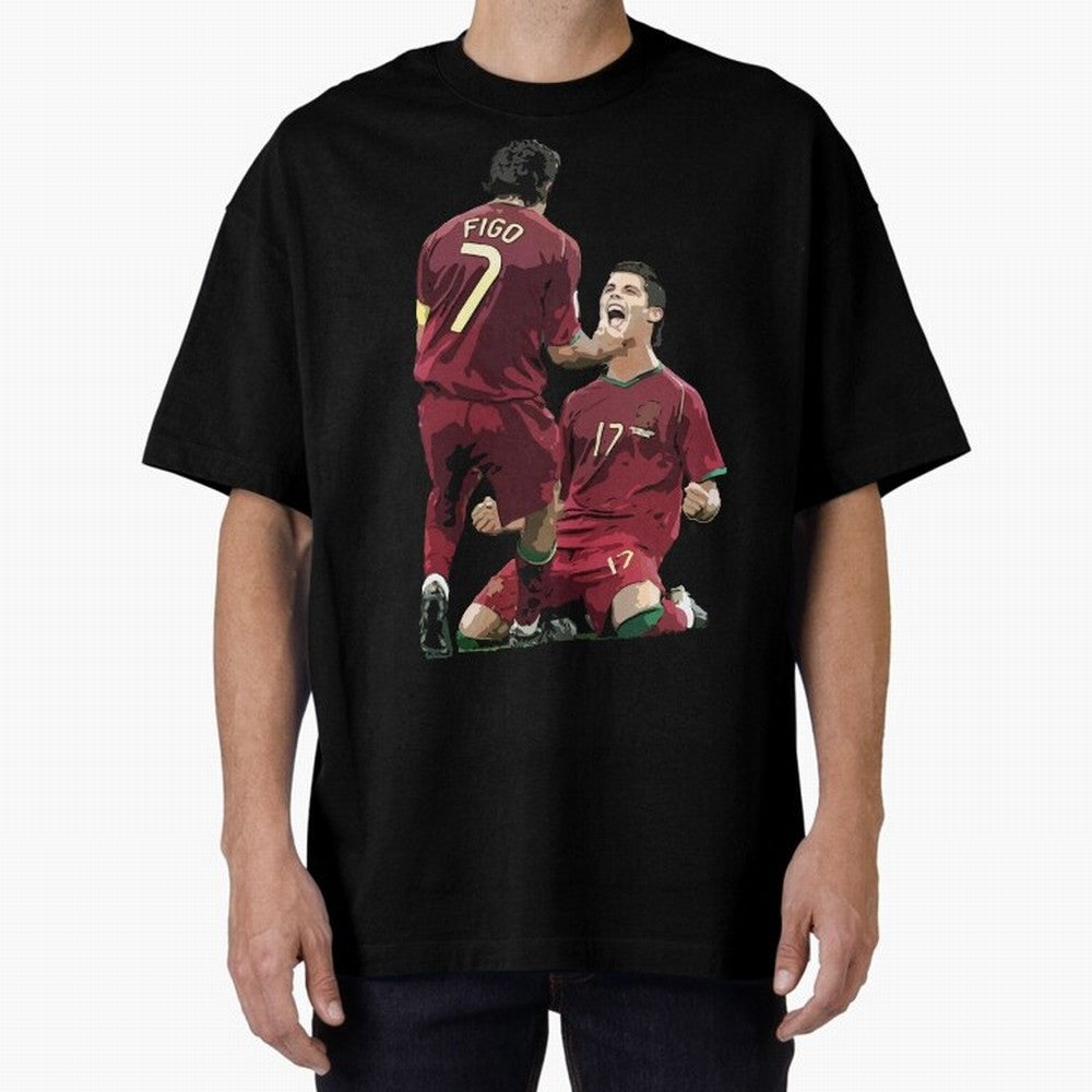 Luis Figo & Cristiano Ronaldo Oversized T-Shirt Make Every Kick Count in Global Football Passion for FIFA World Cup 2026 Group Stage, Celebrating CR7, England, France and Netherlands, Global Supporter Spirit, Legendary Goals, National Colors and