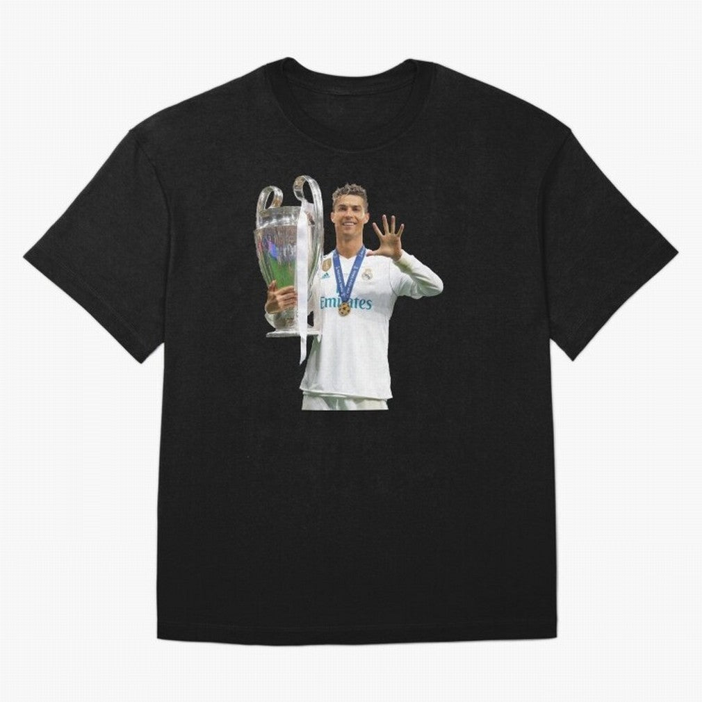 Cristiano Ronaldo with the cup Oversized T-Shirt Make Your Look Match FIFA World Cup 2026 Spirit, Driven by Argentina and Brazil, Messi, CR7 and Mbappe, Classic Soccer Heritage, Championship Pressure, Fan Loyalty and International Pride; Perfect