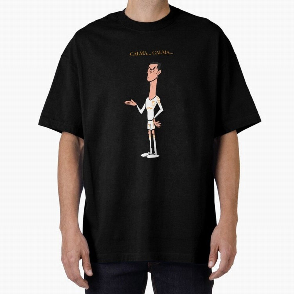 Cristiano Ronaldo ¨C Calma Calma Shirt Celebration (Cartoon) Oversized T-Shirt Remember Iconic Moments from the FIFA World Cup 2026 Journey through Messi Highlights, Argentina Pride, Match Day Excitement, Supporter Culture, Golden Goals and Global