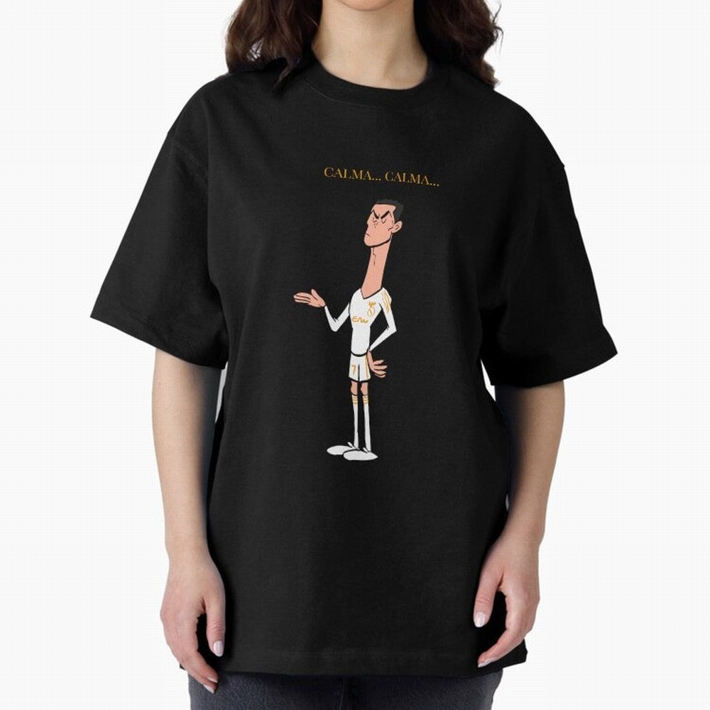 Cristiano Ronaldo ¨C Calma Calma Shirt Celebration (Cartoon) Oversized T-Shirt Remember Iconic Moments from the FIFA World Cup 2026 Journey through Messi Highlights, Argentina Pride, Match Day Excitement, Supporter Culture, Golden Goals and Global
