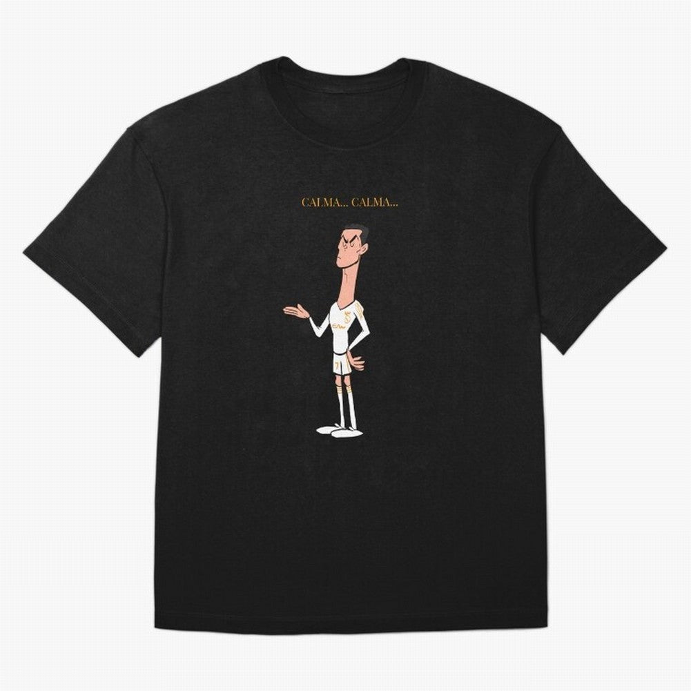 Cristiano Ronaldo ¨C Calma Calma Shirt Celebration (Cartoon) Oversized T-Shirt Remember Iconic Moments from the FIFA World Cup 2026 Journey through Messi Highlights, Argentina Pride, Match Day Excitement, Supporter Culture, Golden Goals and Global