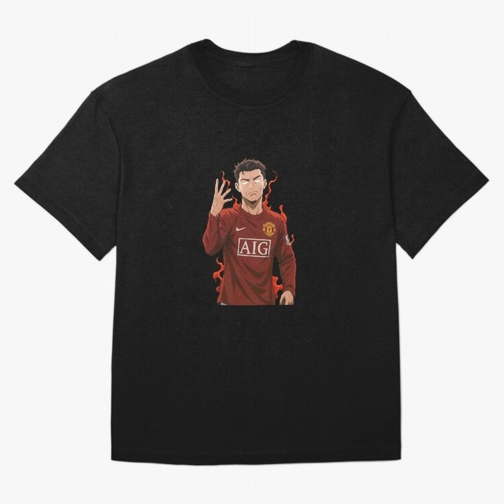 Cristiano Ronaldo Anime Art ¨C Blue Lock Inspired Football Legend Oversized T-Shirt Honor Global Football Passion for FIFA World Cup 2026 USA Canada Mexico, with Neymar, Argentina, France and Brazil, Match Day Excitement, Supporter Culture, Golden