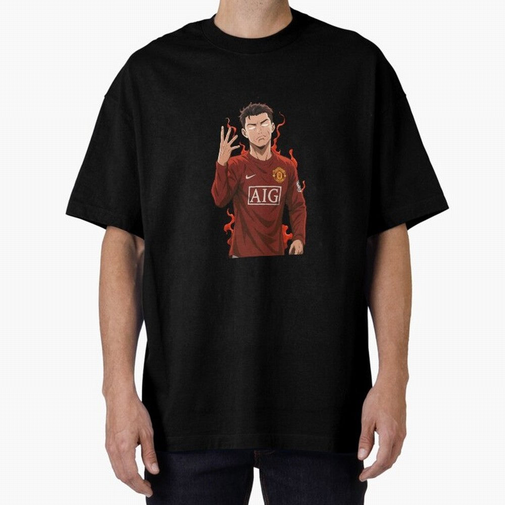 Cristiano Ronaldo Anime Art ¨C Blue Lock Inspired Football Legend Oversized T-Shirt Honor Global Football Passion for FIFA World Cup 2026 USA Canada Mexico, with Neymar, Argentina, France and Brazil, Match Day Excitement, Supporter Culture, Golden