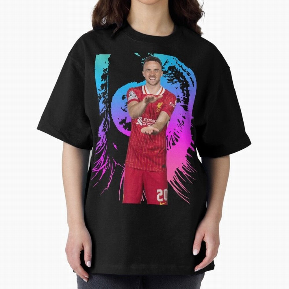 Diogo Jota Oversized T-Shirt Enjoy the Biggest Football Party of FIFA World Cup 2026 USA Canada Mexico for Fans of Messi and Argentina and Brazil, Bringing Sports Nostalgia, International Competition, Famous Players and Unforgettable Victories;