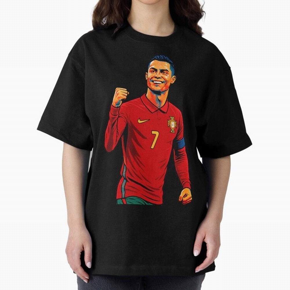Cristiano Ronaldo Goal Pop Art Oversized T-Shirt Turn Football Passion into FIFA World Cup 2026 USA Canada Mexico Connected to Mbappe, Portugal Energy, Stadium Memories, Football Loyalty, International Chants and Championship Tradition; Created for