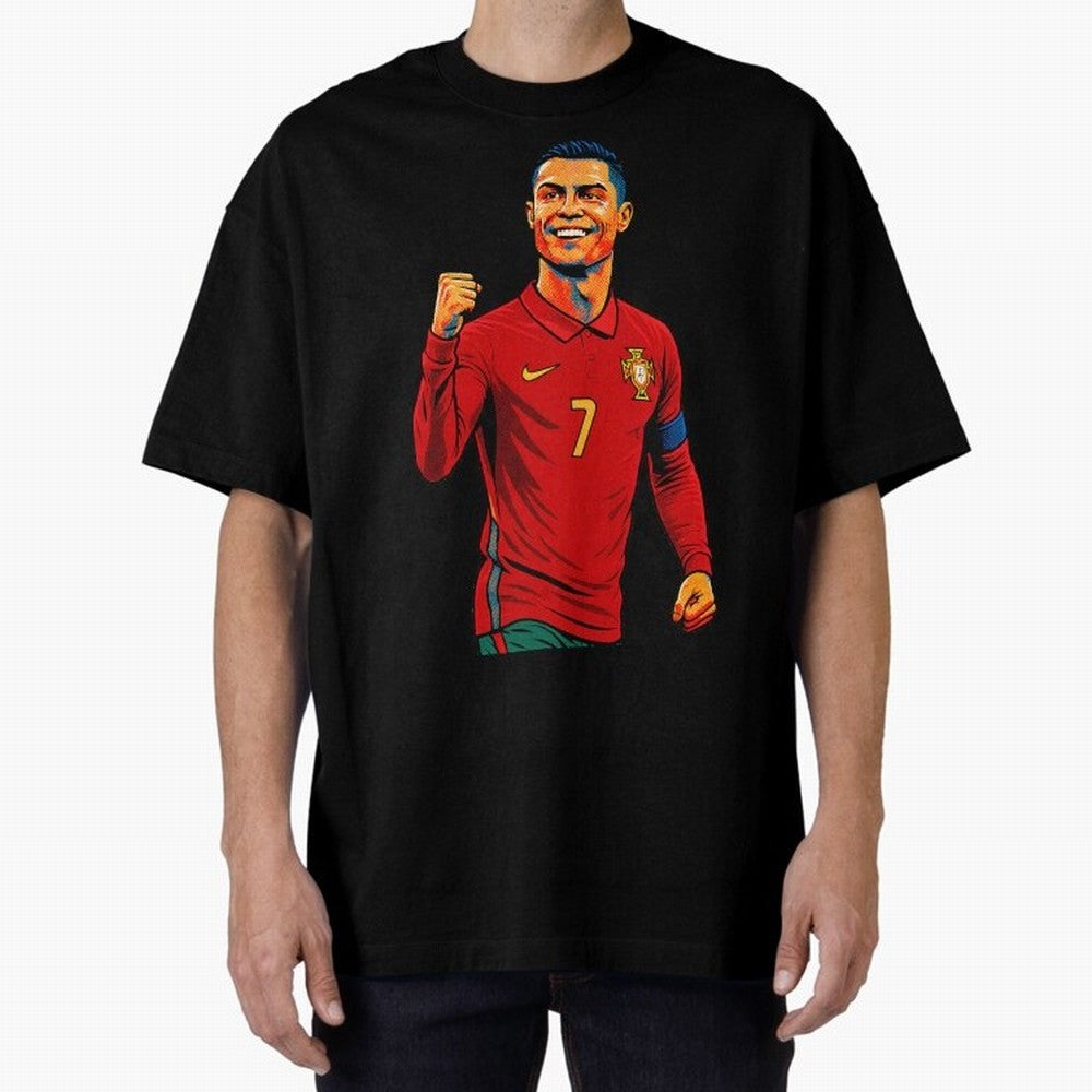 Cristiano Ronaldo Goal Pop Art Oversized T-Shirt Turn Football Passion into FIFA World Cup 2026 USA Canada Mexico Connected to Mbappe, Portugal Energy, Stadium Memories, Football Loyalty, International Chants and Championship Tradition; Created for