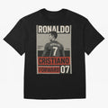 CR7 Legacy ¨C Cold Blooded Greatness Poster Art Oversized T-Shirt Get Ready for FIFA World Cup 2026 Spirit, with Brazil, Messi, CR7 and Mbappe, Tournament Hype, Historic Matchups, Family Viewing Parties and Global Sports Pride; Great for Watch