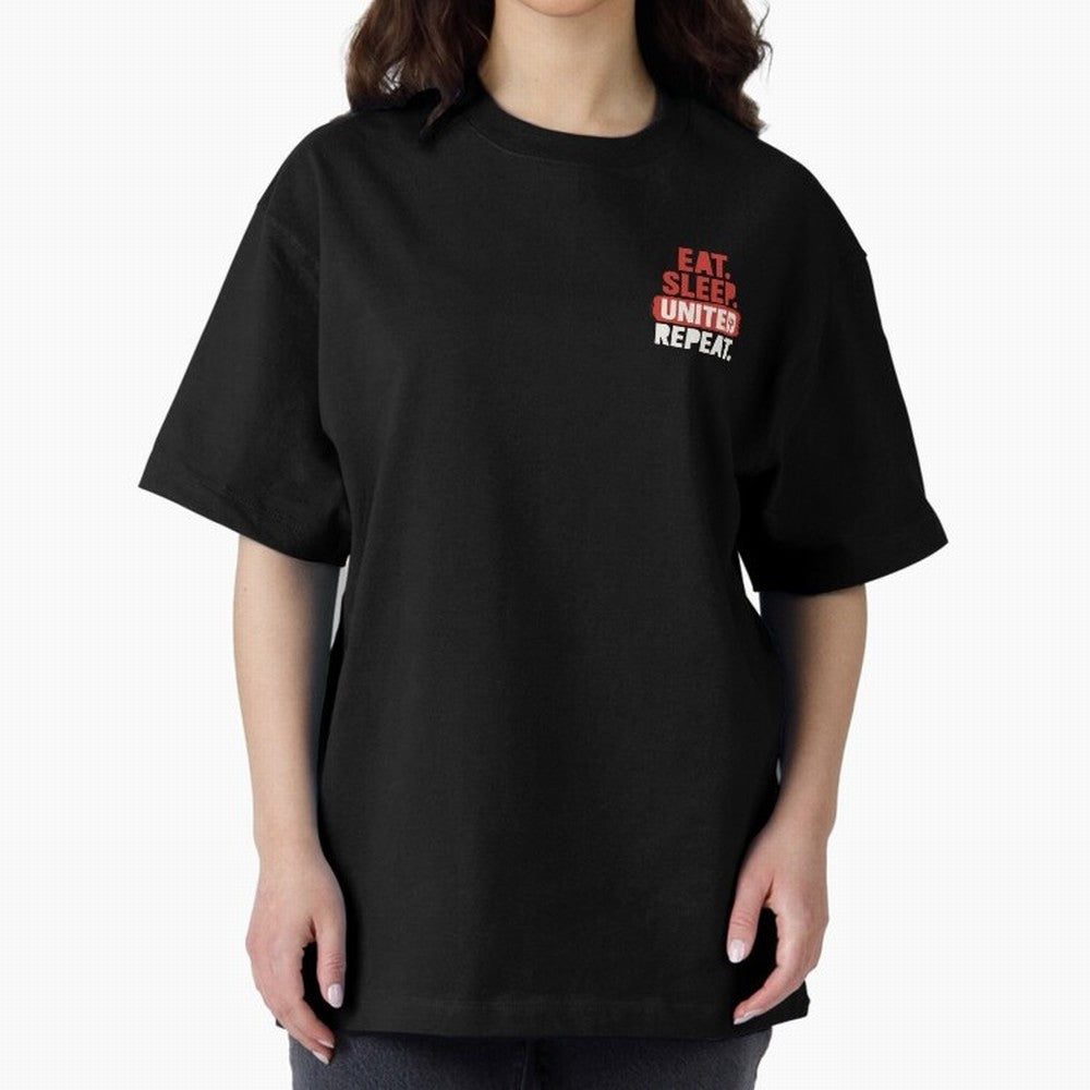 Eat Sleep United Repeat Oversized T-Shirt Make Every Match About Global Football Passion for FIFA World Cup 2026, Built around Haaland and Mbappe, Portugal, Game Day Rituals, Football Legends, Country Pride and the Road to the Final; Built for