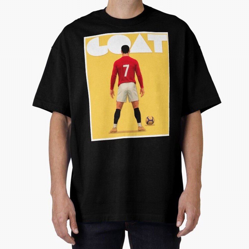 Cristiano Ronaldo Men's CR7 Football Jersey | Real Madrid GOAT Portugal Sports Shirt Fan Gift Oversized T-Shirt Carry FIFA World Cup 2026 Group Stage for Fans of Messi, Neymar and Mbappe and Brazil, Portugal and Argentina, Bringing Fan Favorite