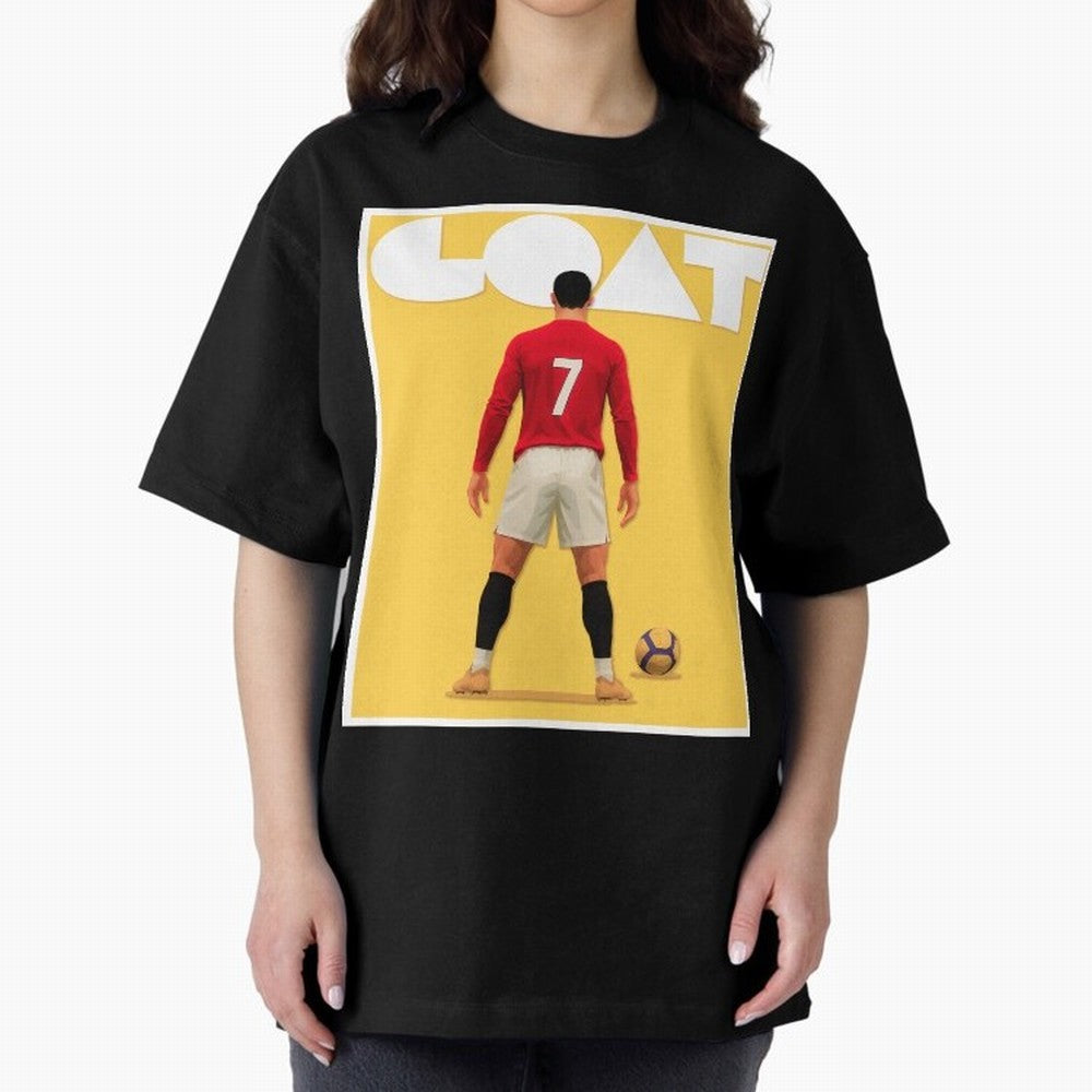 Cristiano Ronaldo Men's CR7 Football Jersey | Real Madrid GOAT Portugal Sports Shirt Fan Gift Oversized T-Shirt Carry FIFA World Cup 2026 Group Stage for Fans of Messi, Neymar and Mbappe and Brazil, Portugal and Argentina, Bringing Fan Favorite