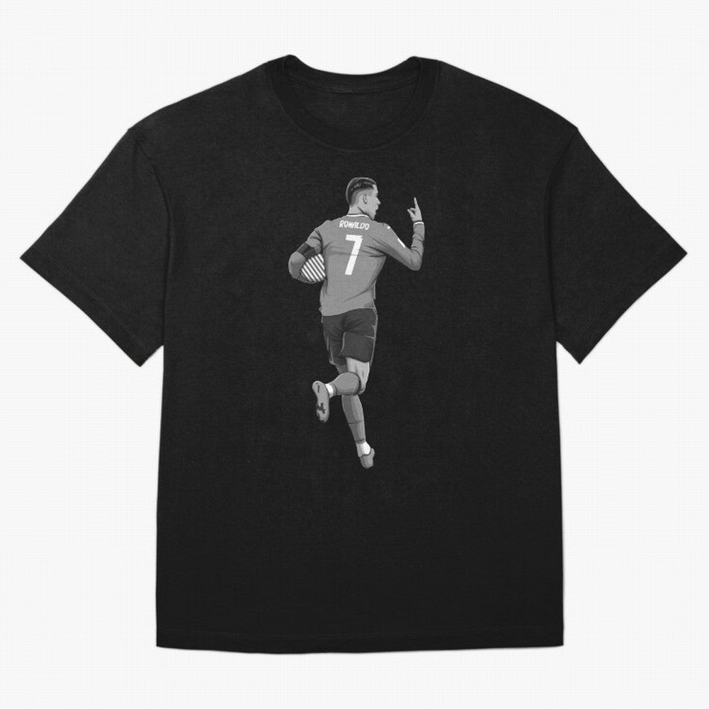 Cristiano Ronaldo Black and White Version Oversized T-Shirt Join Global Football Passion for FIFA World Cup 2026 Group Stage, Driven by Haaland and Mbappe, Argentina, France and Brazil, Tournament Hype, Historic Matchups, Family Viewing Parties and