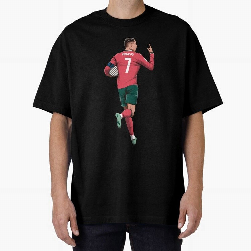 Cristiano Ronaldo Oversized T-Shirt Join Supporters Worldwide for Match Day Hype around FIFA World Cup 2026 USA Canada Mexico, Mbappe and Neymar, Argentina and Brazil, Vintage Soccer Flavor, Modern Football Stars, National Flags and Final Night