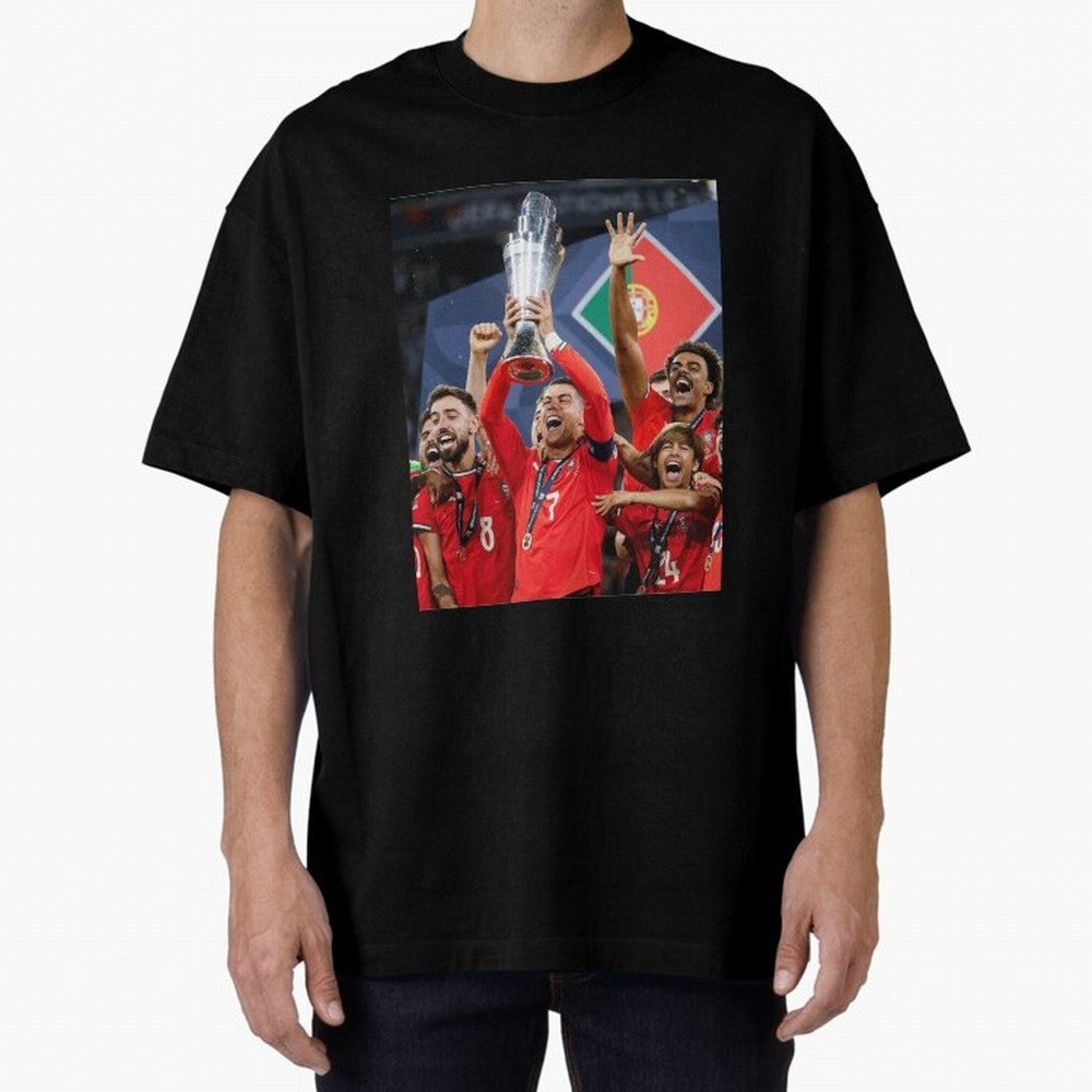 Portugal Football Team | 2025 Champions | Illustration Drawing Oversized T-Shirt Unlock FIFA World Cup 2026 Group Stage for Fans of Messi, Neymar and Mbappe and Argentina, Bringing Tournament Hype, Historic Matchups, Family Viewing Parties and