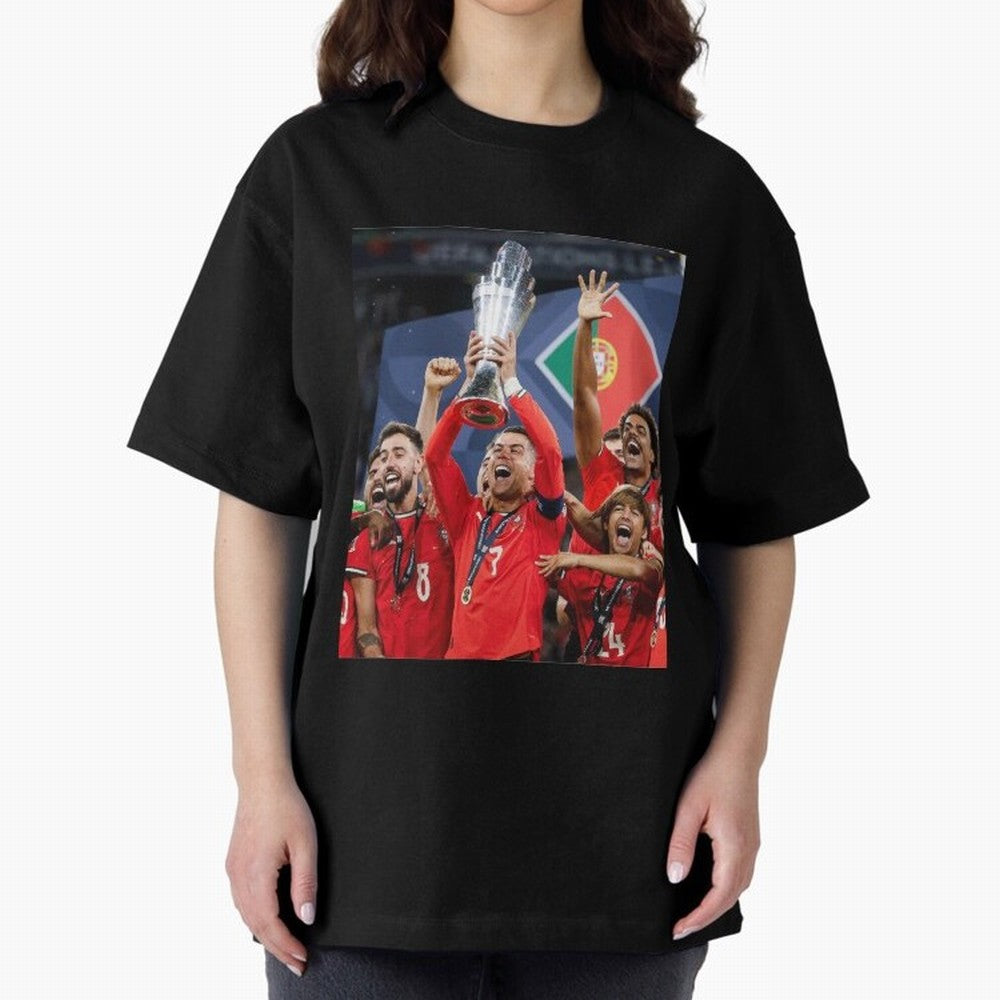 Portugal Football Team | 2025 Champions | Illustration Drawing Oversized T-Shirt Unlock FIFA World Cup 2026 Group Stage for Fans of Messi, Neymar and Mbappe and Argentina, Bringing Tournament Hype, Historic Matchups, Family Viewing Parties and