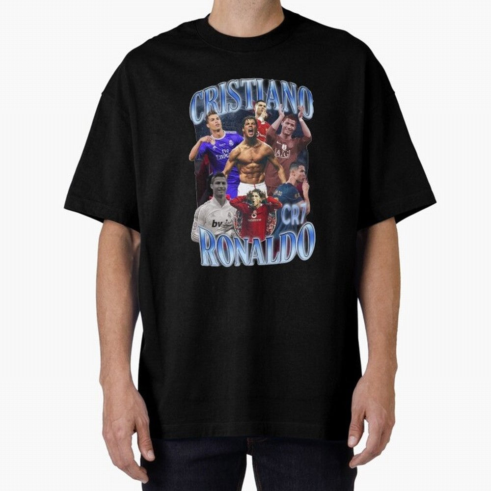 Cristiano Ronaldo GOAT Oversized T-Shirt Upgrade FIFA World Cup 2026 Inspired by Neymar, France and Portugal Energy, Vintage Soccer Flavor, Modern Football Stars, National Flags and Final Night Emotion; Great for Supporters Who Love Legendary
