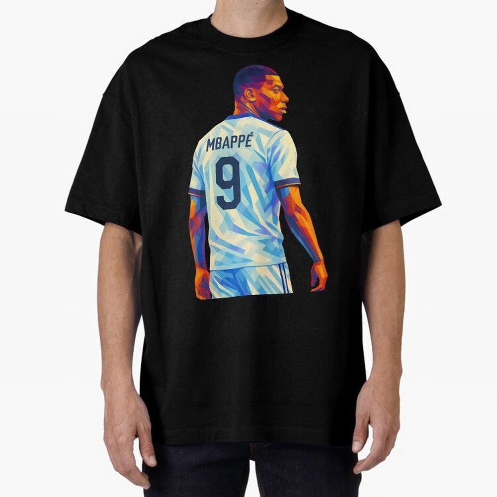 Kyliam Mbappe Oversized T-Shirt Show Match Day Excitement for FIFA World Cup 2026 USA Canada Mexico Spirit, Built around England, Messi, Sports Nostalgia, International Competition, Famous Players and Unforgettable Victories; Made for Collectors