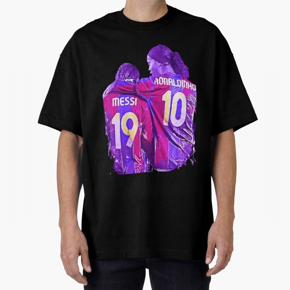 ronaldinho and messi - goat Oversized T-Shirt Bring Bold Fan Energy to FIFA World Cup 2026 USA Canada Mexico Spirit, Driven by Netherlands, CR7 and Messi, Football Passion, Legendary Performances, Festival Vibes and Supporter Community; Perfect for