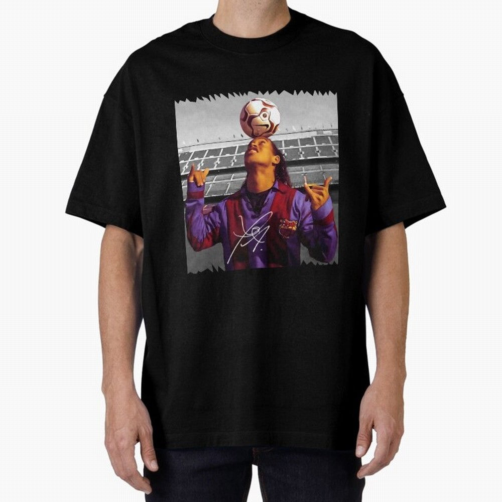 Ronaldinho - vintage Oversized T-Shirt Stand Out with Spirit from FIFA World Cup 2026 Group Stage for Fans of Mbappe and Neymar and Brazil, Bringing Tournament Hype, Historic Matchups, Family Viewing Parties and Global Sports Pride; Great for