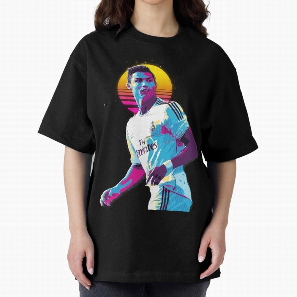 Christiano Ronaldo retro 2 Oversized T-Shirt Feel Global Football Passion for FIFA World Cup 2026, Celebrating Messi, Neymar and Mbappe, Brazil, Match Day Excitement, Supporter Culture, Golden Goals and Global Football Passion; Built for Supporters