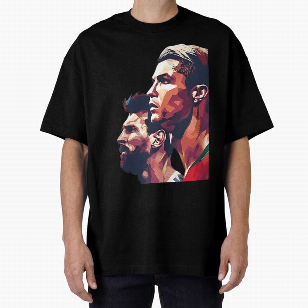 ronaldo and messi - Goat Oversized T-Shirt Carry the Colors and Pride of Match Day Hype around FIFA World Cup 2026 Group Stage, Messi, CR7 and Mbappe, Brazil, Match Day Excitement, Supporter Culture, Golden Goals and Global Football Passion; Built