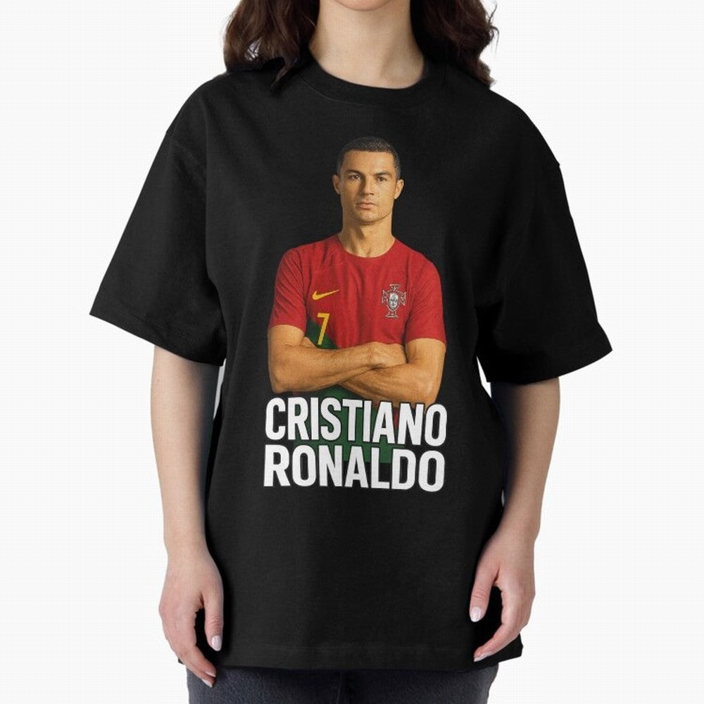 Cristiano Ronaldo Oversized T-Shirt Unlock FIFA World Cup 2026 USA Canada Mexico Made for CR7 and Messi, England, France and Netherlands Energy, Football Festival Excitement, Trophy Ambitions, Country Rivalries and Star Player Buzz; Made for
