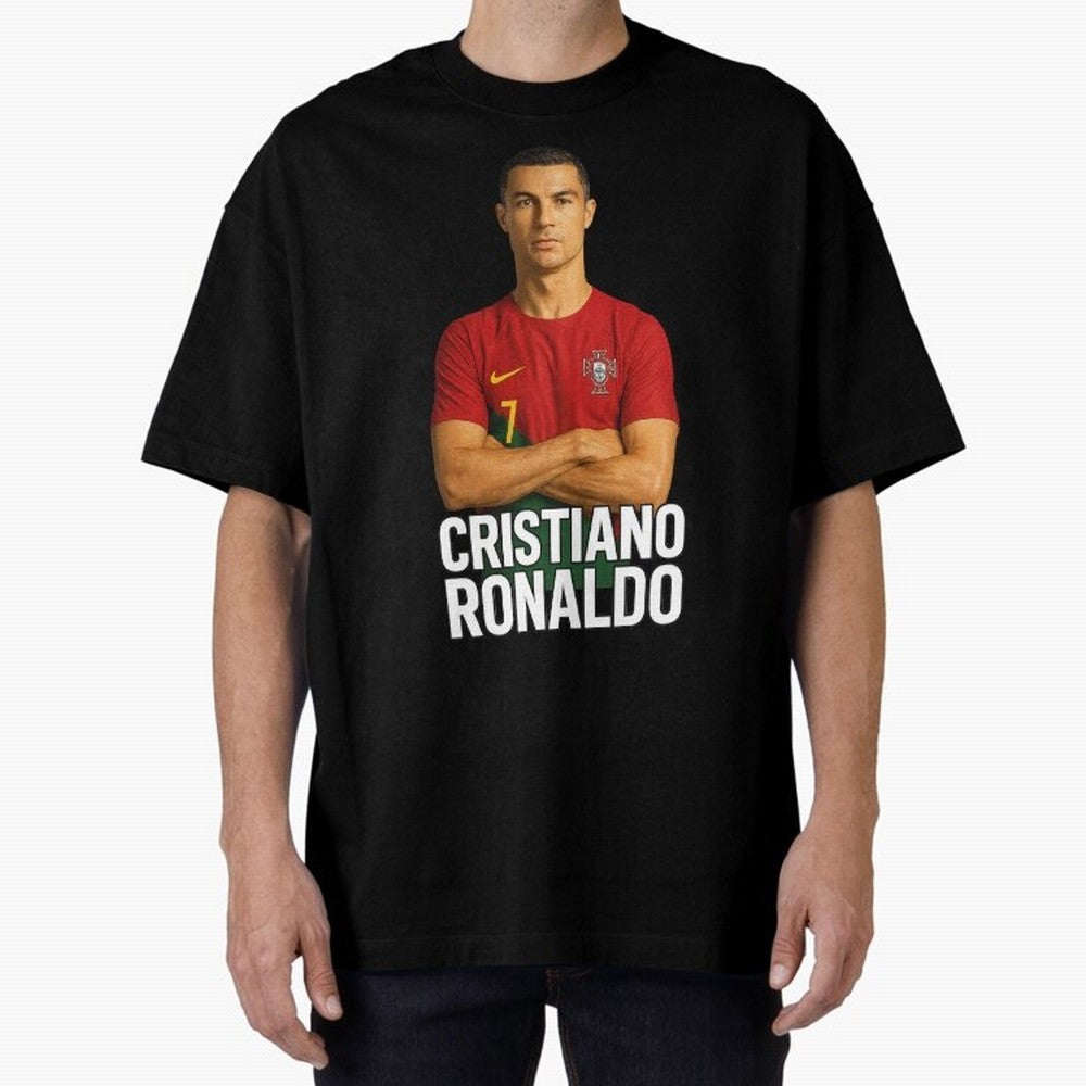 Cristiano Ronaldo Oversized T-Shirt Unlock FIFA World Cup 2026 USA Canada Mexico Made for CR7 and Messi, England, France and Netherlands Energy, Football Festival Excitement, Trophy Ambitions, Country Rivalries and Star Player Buzz; Made for