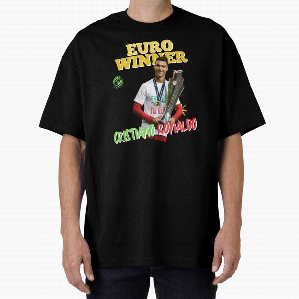 Cristiano Ronaldo Euro Winner Oversized T-Shirt Stand Out with Spirit from FIFA World Cup 2026 USA Canada Mexico Driven by Cristiano Ronaldo, Haaland and CR7, Brazil Energy, Football History, Final Match Energy, Crowd Noise and Once in a Lifetime
