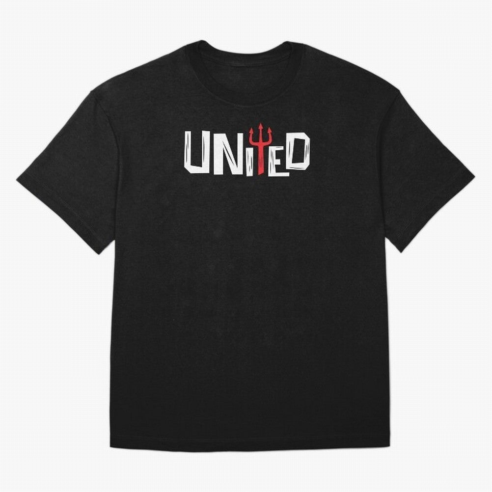 Manchester United - United Typography Oversized T-Shirt Keep the Match Day Mood of Global Football Passion for FIFA World Cup 2026 USA Canada Mexico, with Mbappe, France, Football Festival Excitement, Trophy Ambitions, Country Rivalries and Star