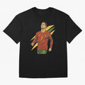 Cristiano Ronaldo Retro Portugal Football Art ¨C Vintage Supporter Design Oversized T-Shirt Support Match Day Hype around FIFA World Cup 2026 USA Canada Mexico, Messi, France and Portugal, Champion Mindset, Group Stage Buzz, Knockout Tension and