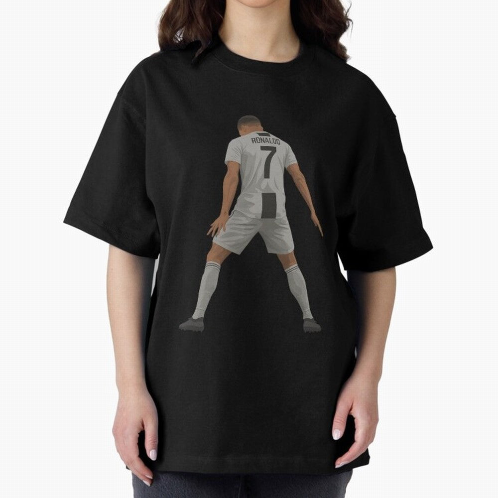 Cristiano Ronaldo Iconic Celebration Oversized T-Shirt Bring Stadium Energy to Match Day Hype around FIFA World Cup 2026, Mbappe, Portugal, Worldwide Fan Energy, Dramatic Goals, Stadium Lights and Championship Celebrations; Ideal for Passionate