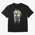 Cristiano Ronaldo & Toni Kroos Wpap Art Oversized T-Shirt Show Match Day Excitement for FIFA World Cup 2026 Group Stage Capturing Messi, Neymar and Mbappe, Brazil Energy, Retro Football Energy, Iconic Rivalries, Trophy Chase Drama and Stadium