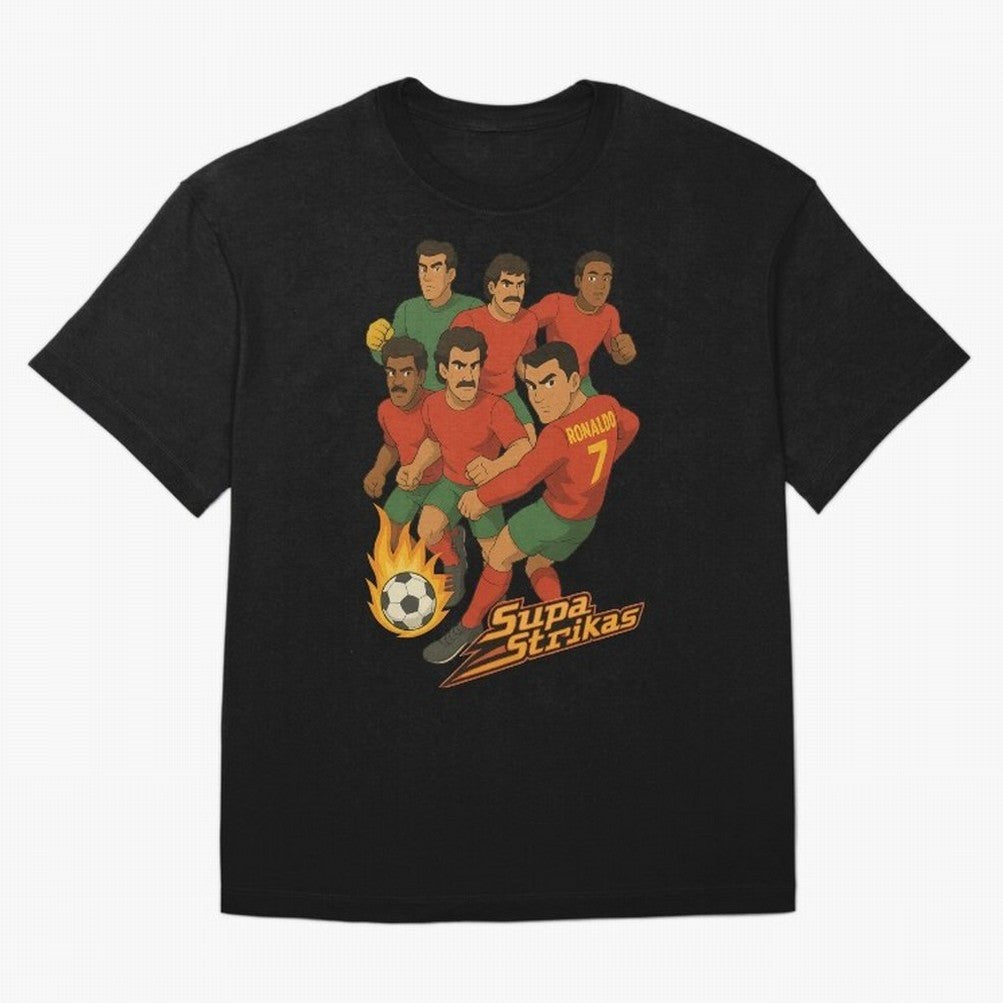 Supastrikas Portugal Team Version Oversized T-Shirt Build FIFA World Cup 2026 USA Canada Mexico for Fans of Neymar, Haaland and Cristiano Ronaldo and Portugal, Spain and Germany, Bringing Championship Spirit, Famous Goals, Roaring Crowds and