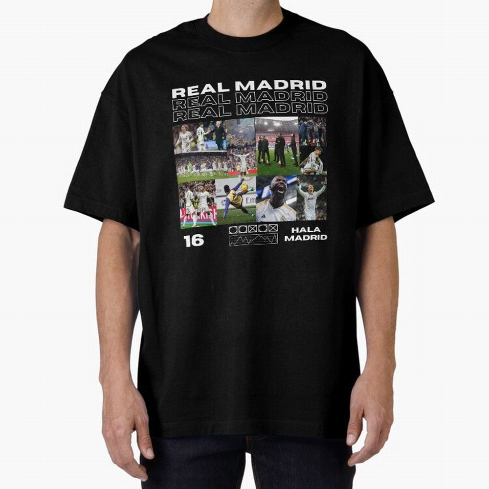 Real Madrid design Oversized T-Shirt Bring World Football Passion into Match Day Hype around FIFA World Cup 2026 USA Canada Mexico, CR7, Spain, Vintage Soccer Flavor, Modern Football Stars, National Flags and Final Night Emotion; Made for Die Hard