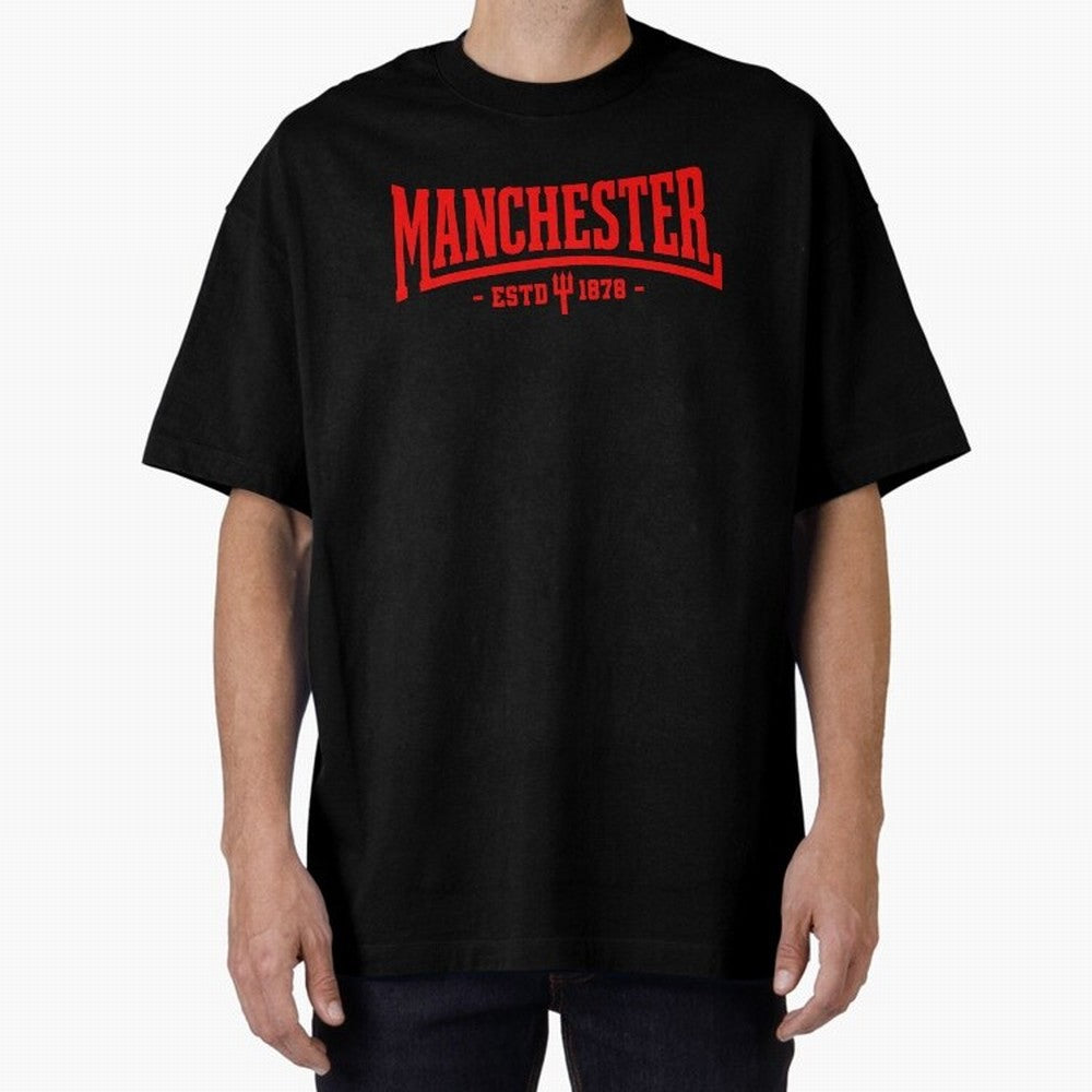 Manchester United 1878 Oversized T-Shirt Bring World Football Passion into FIFA World Cup 2026 USA Canada Mexico for Fans of Messi, Neymar and Mbappe and France and Portugal, Bringing Stadium Memories, Football Loyalty, International Chants and