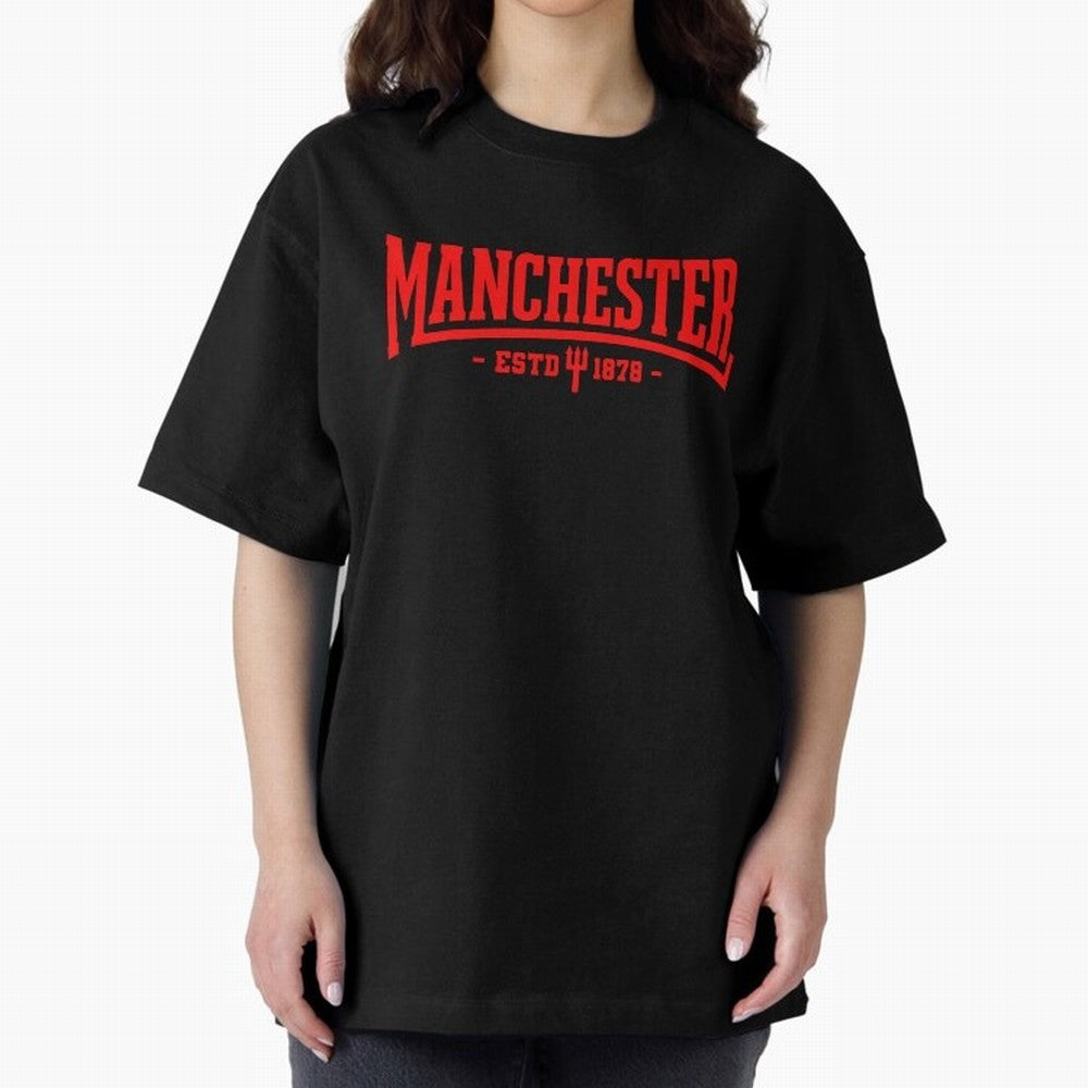 Manchester United 1878 Oversized T-Shirt Bring World Football Passion into FIFA World Cup 2026 USA Canada Mexico for Fans of Messi, Neymar and Mbappe and France and Portugal, Bringing Stadium Memories, Football Loyalty, International Chants and